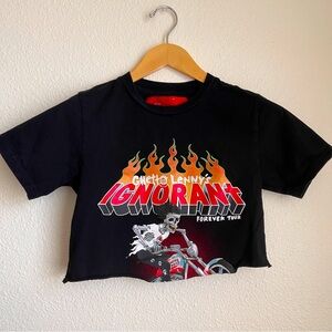 Saint JHN Not A Cult Cropped IGNORANT FOREVER WORLD TOUR TEE - BLACK